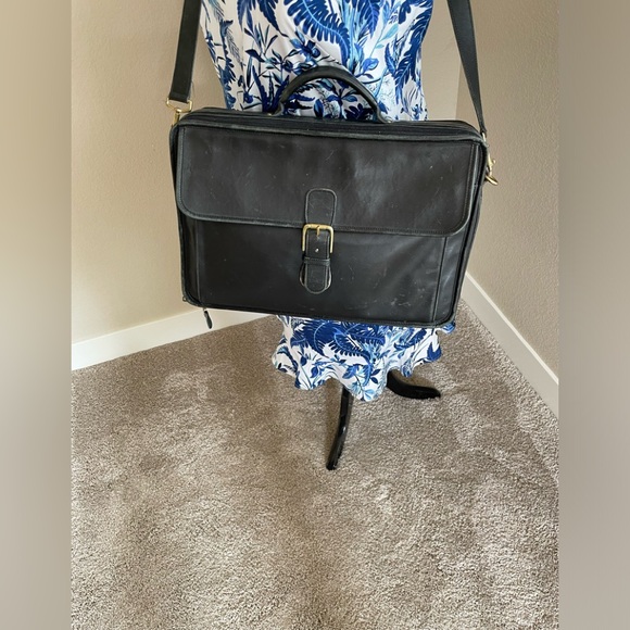 COACH Black Leather Computer / Laptop Brief Case - Picture 1 of 10